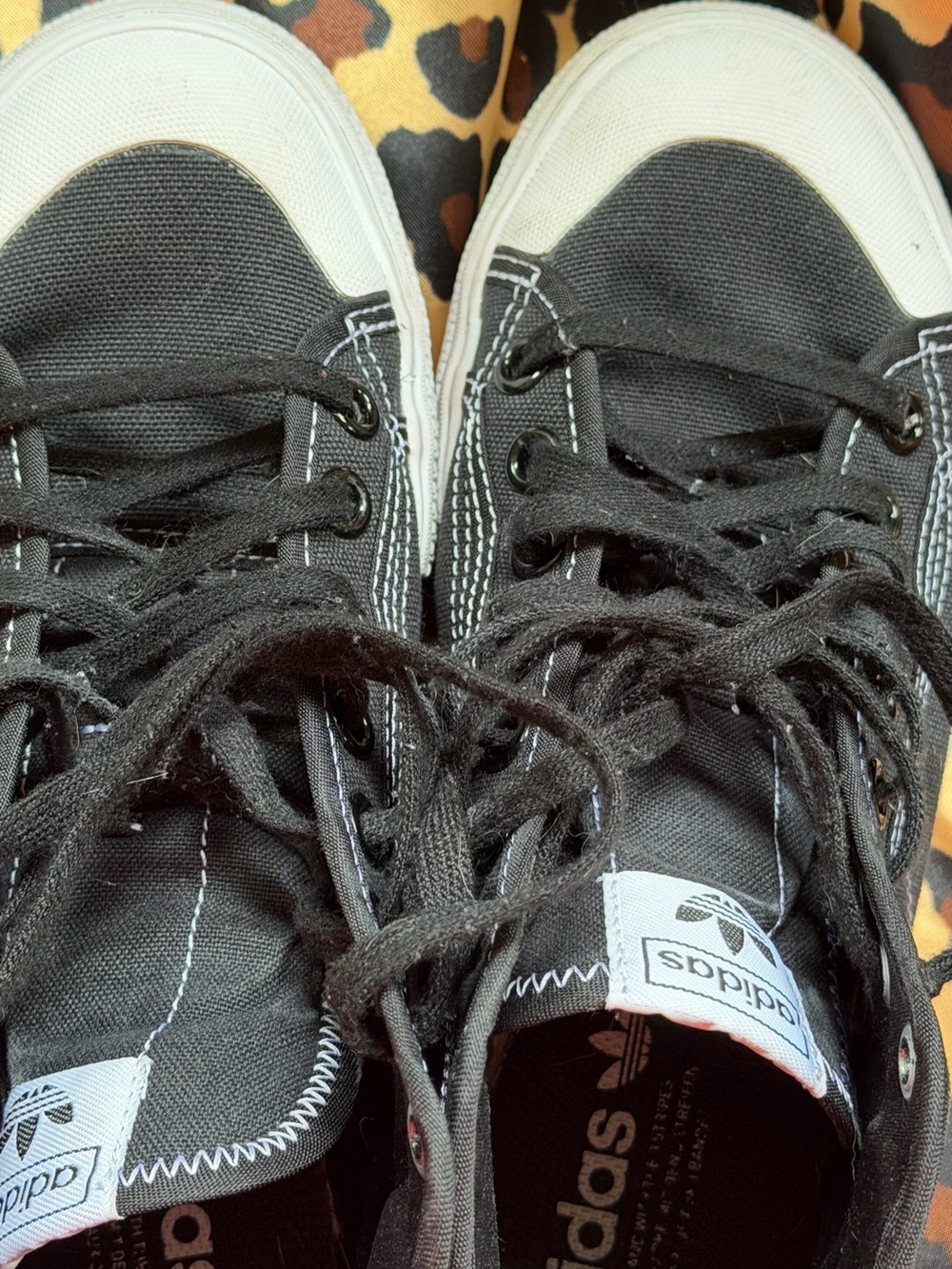 adidas Black High-Top Canvas Platform Sneakers - Picture 3 of 7